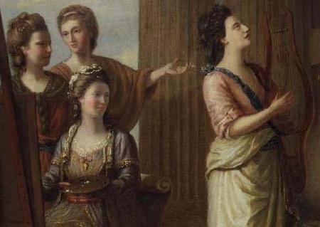 Angelica Kauffmann Kauffmann seated, in the company of other oil painting image